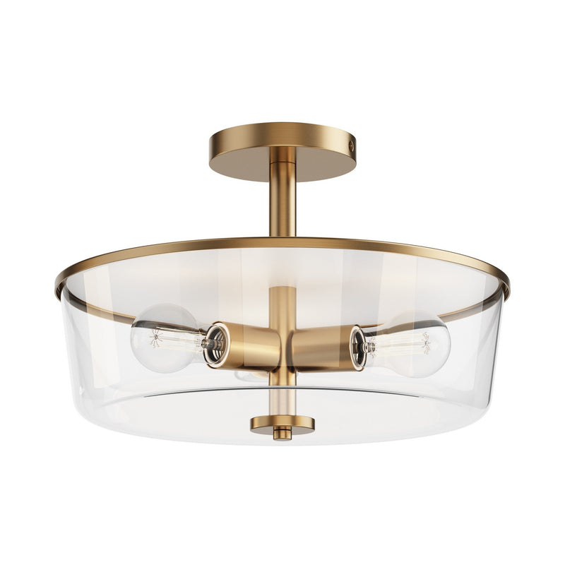 Maxim 5695CLNAB Three Light Semi Flush/Pendant Convertible, Natural Aged Brass