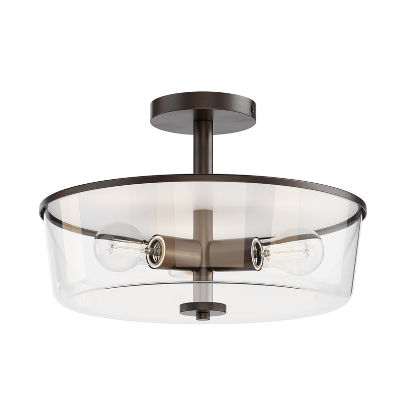 Maxim 5695CLOI Three Light Semi Flush/Pendant Convertible, Oil Rubbed Bronze