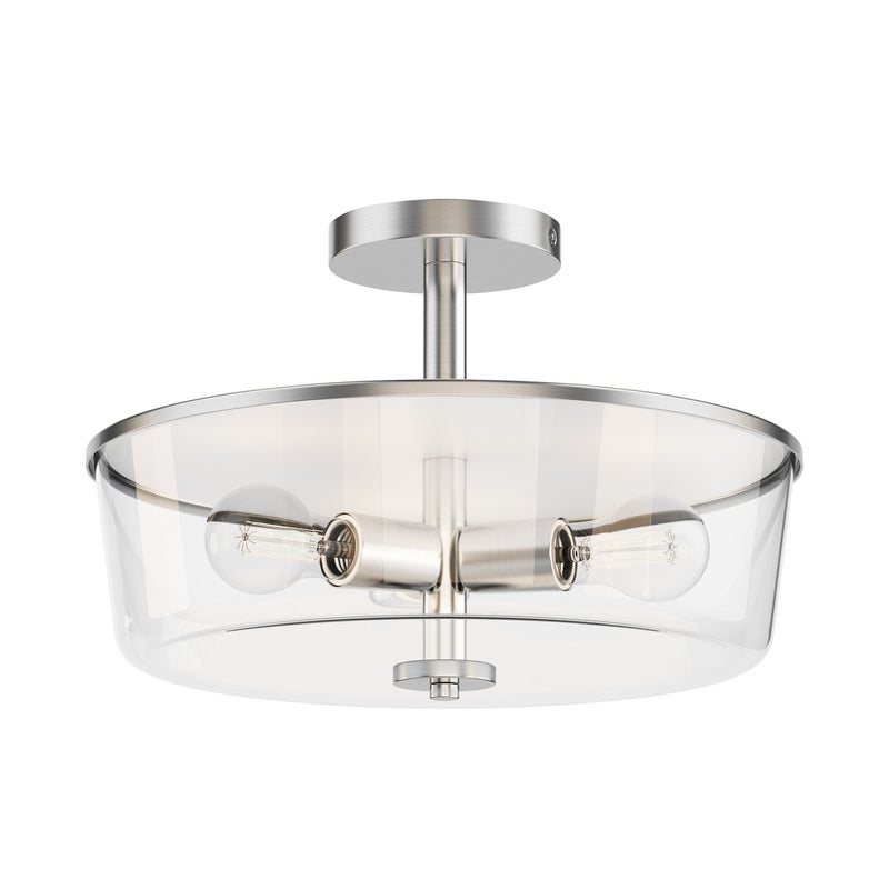 Maxim 5695CLSN Three Light Semi Flush/Pendant Convertible, Satin Nickel