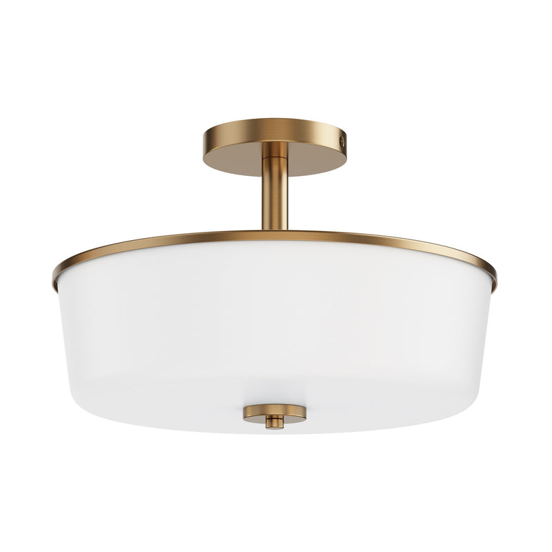 Maxim 5695WTNAB Three Light Semi Flush/Pendant Convertible, Natural Aged Brass