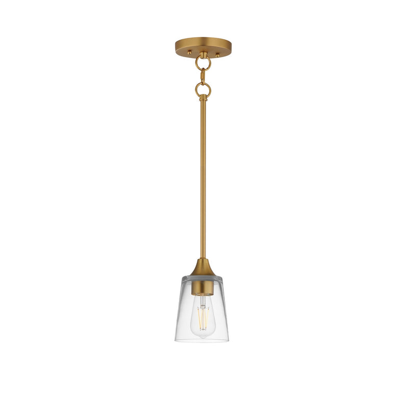Maxim 92880CLNAB One Light Pendant, Natural Aged Brass