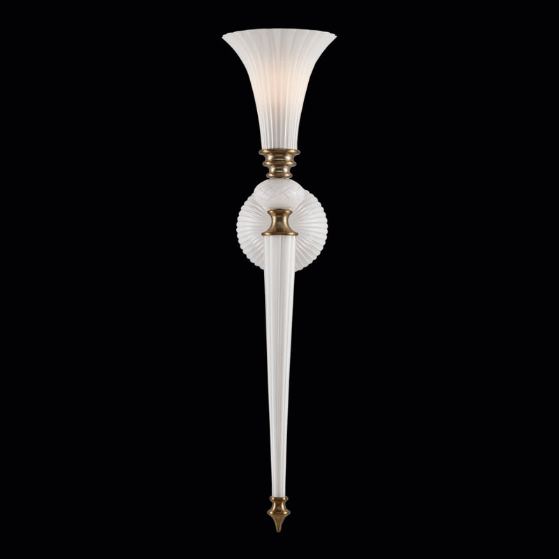 Allegri 043621-044-WHITE One Light Wall Sconce, Winter Brass