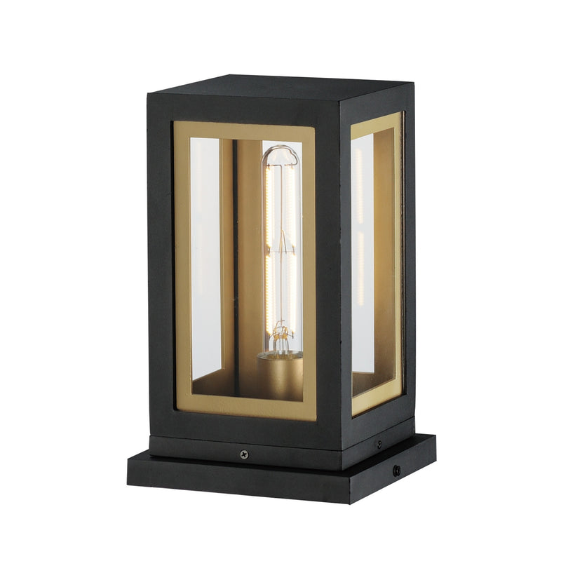 Maxim 30050CLBKGLD One Light Deck Lantern, Black / Gold