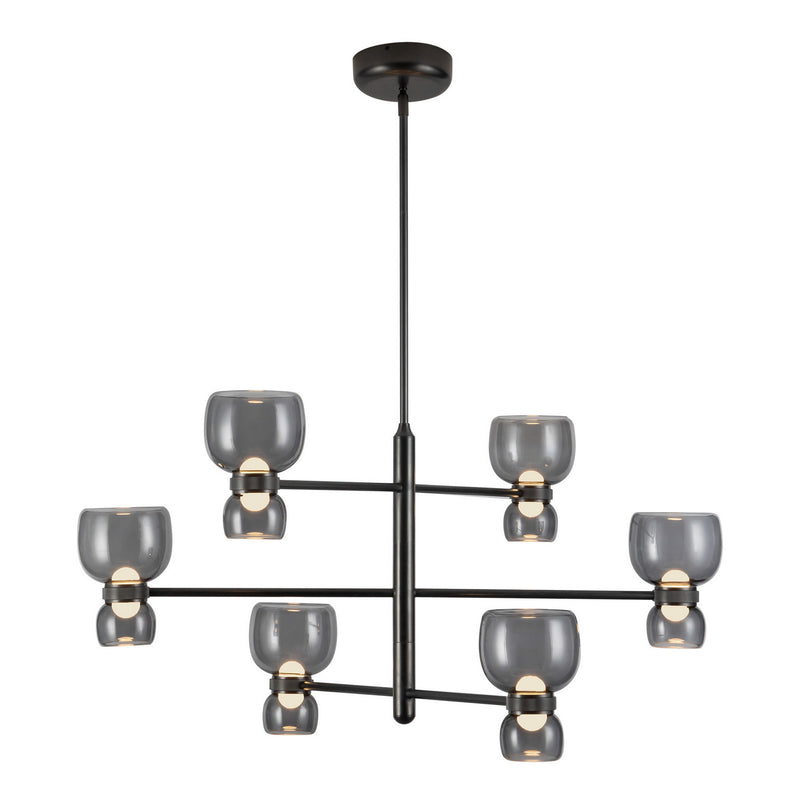 Alora CH310336UBSM LED Chandelier, Urban Bronze/Smoked Glass