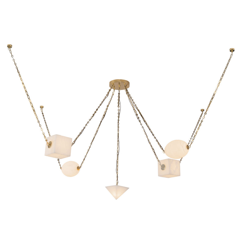 Alora CH360105PTBAR LED Chandelier, Patina Brass/Alabaster