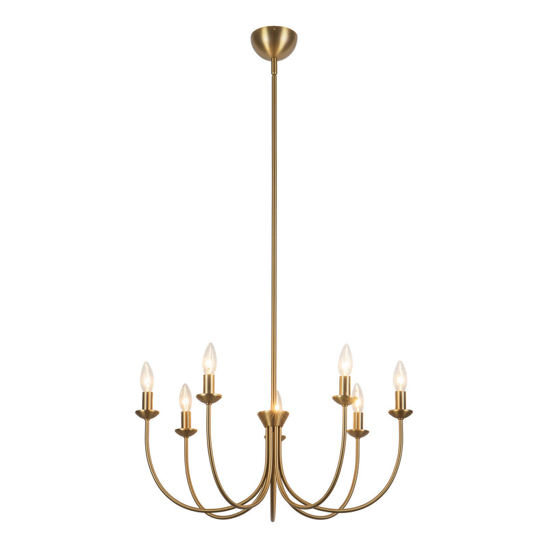 Alora CH419726BG Seven Light Chandelier, Brushed Gold