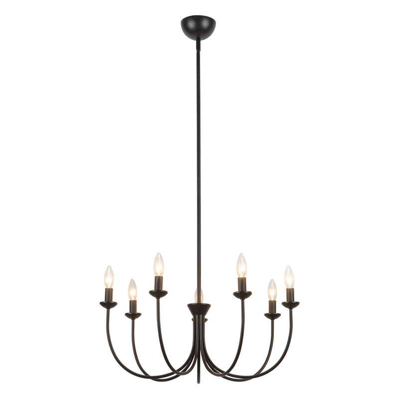 Alora CH419726MB Seven Light Chandelier, Matte Black