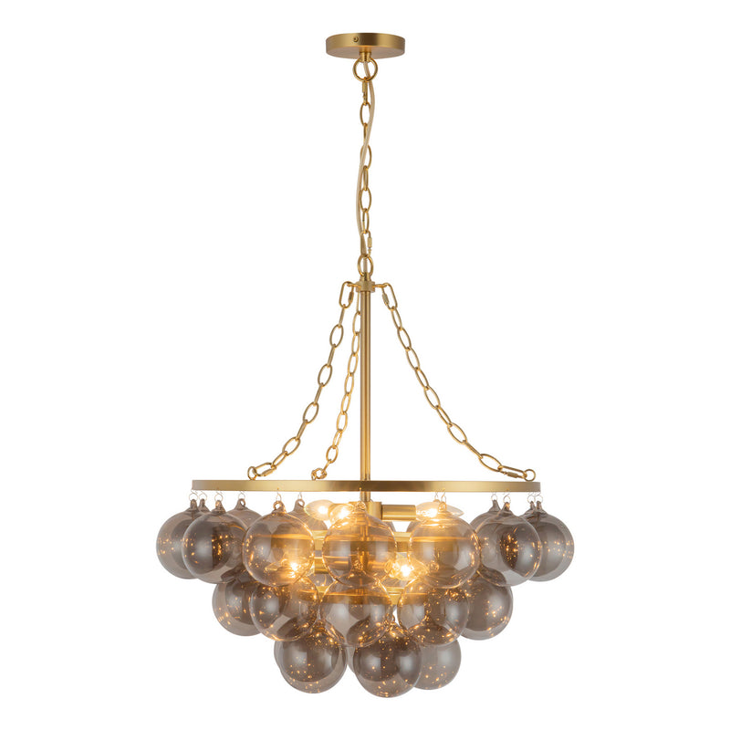 Alora CH654624BGSM Six Light Chandelier, Brushed Gold/Smoked Glass