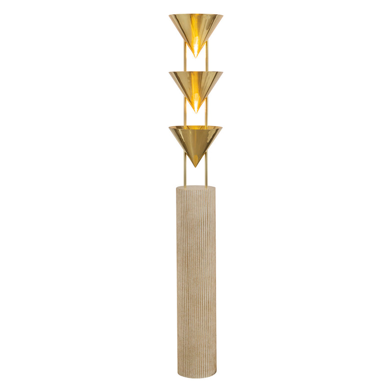 Alora FL341367PTB Three Light Floor Lamp, Patina Brass