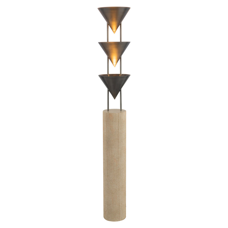 Alora FL341367STA Three Light Floor Lamp, Aged Steel