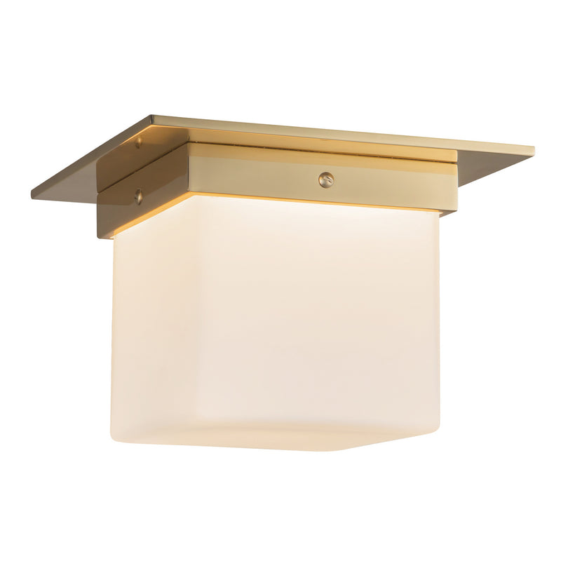 Alora FM356085PTBOP One Light Flush Mount, Patina Brass/Opal Glass