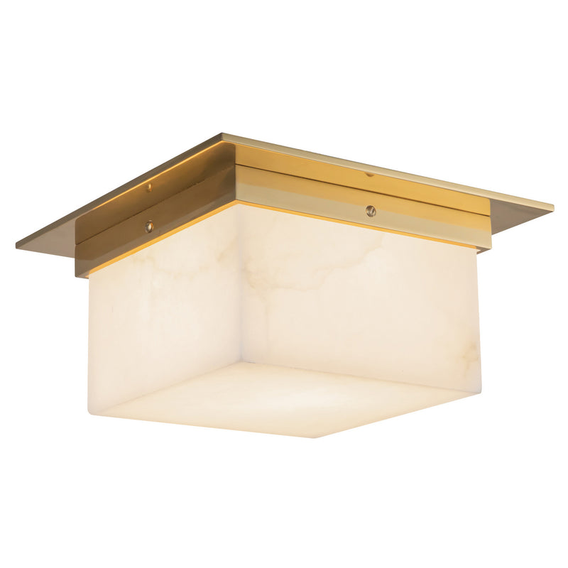 Alora FM356115PTBAR Two Light Flush Mount, Patina Brass/Alabaster
