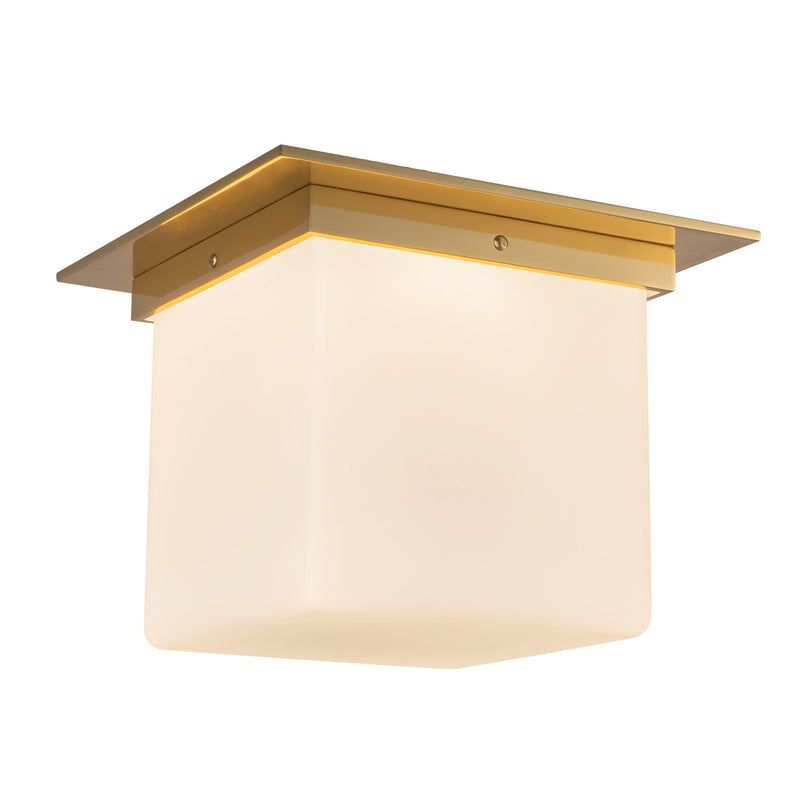 Alora FM356118PTBOP One Light Flush Mount, Patina Brass/Opal Glass