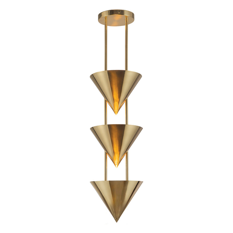 Alora PD341328PTB Three Light Pendant, Patina Brass