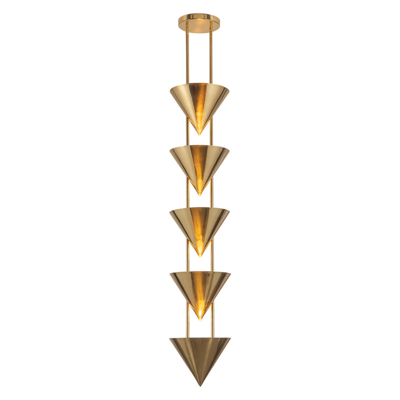 Alora PD341548PTB Five Light Pendant, Patina Brass