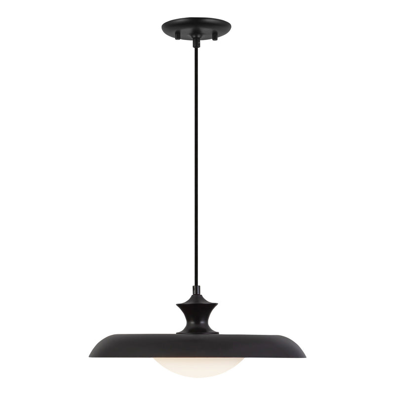 Alora PD557015MB One Light Pendant, Glossy Black