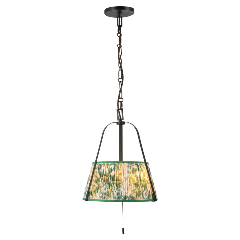Alora PD675213MBGL Two Light Pendant, Matte Black/Green Linen