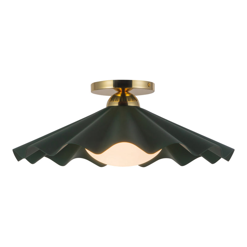 Alora SF354016PGN One Light Semi-Flush Mount, Pine Green