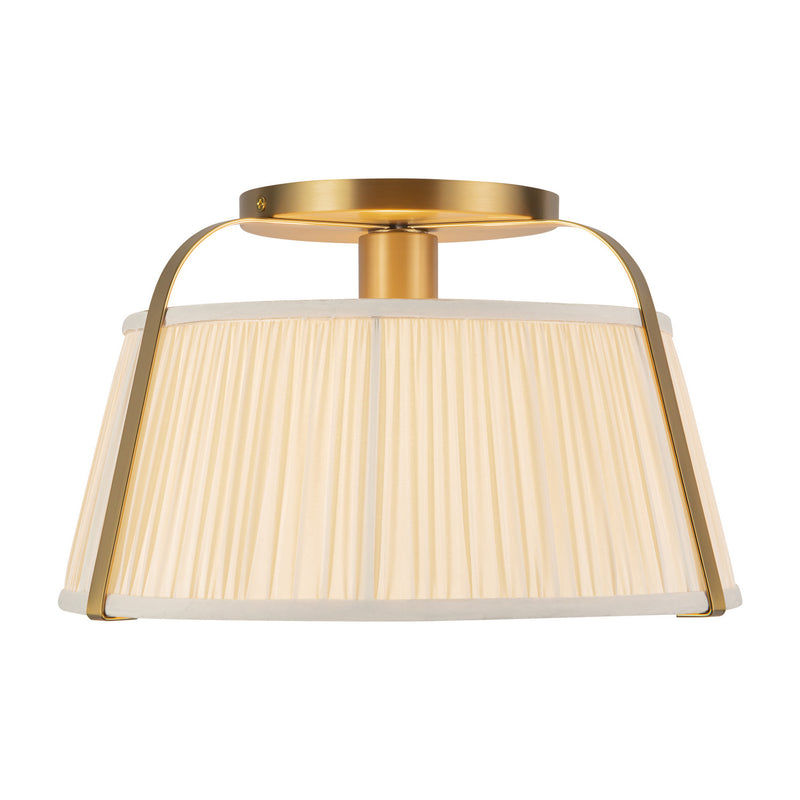 Alora SF675213BGWL One Light Semi-Flush Mount, Brushed Gold/White Linen