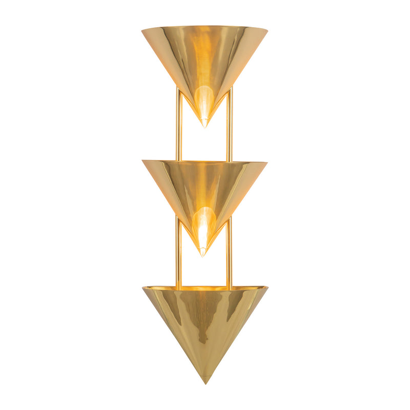 Alora WS341328PTB Three Light Wall Sconce, Patina Brass