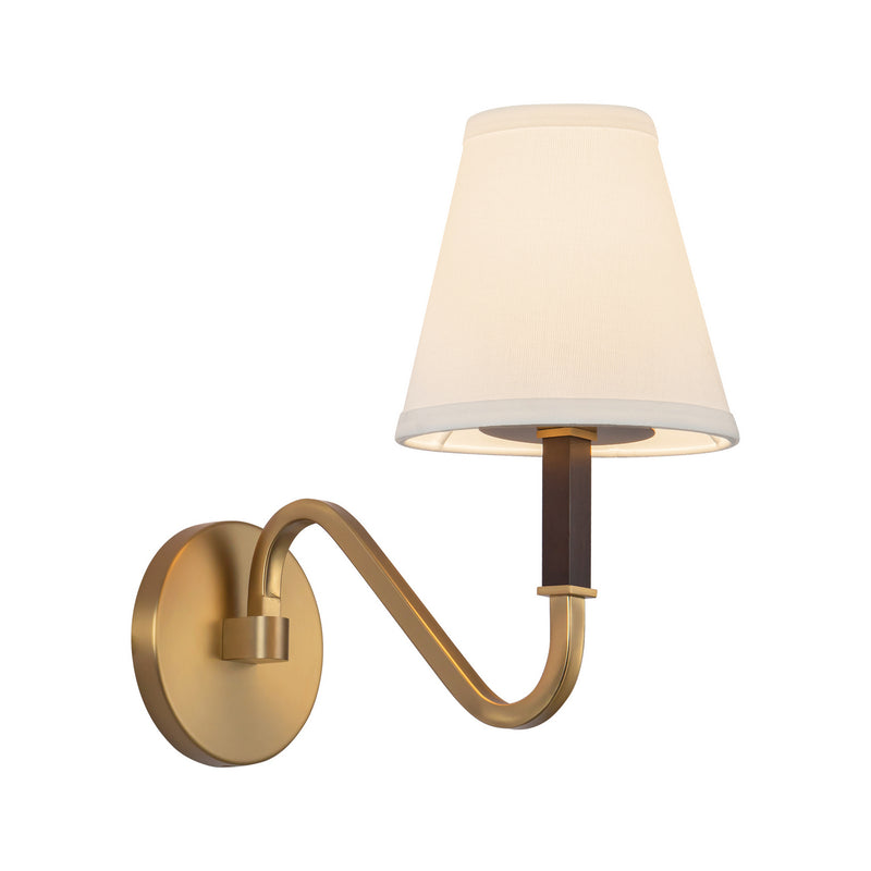 Alora WS445106BGWL One Light Wall Sconce, Brushed Gold/White Linen