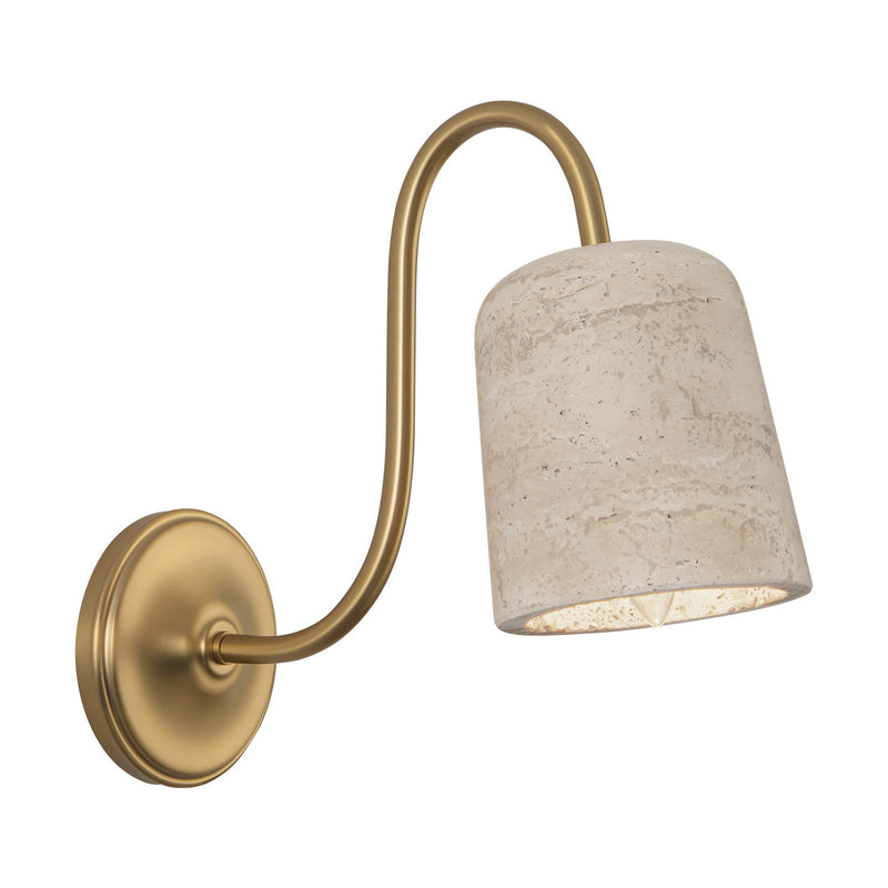 Alora WV592105BGTRV One Light Bathroom Vanity, Brushed Gold/Travertine