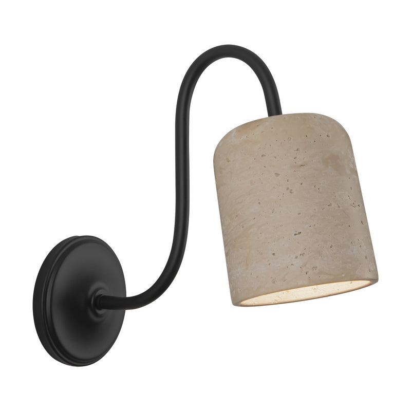 Alora WV592105MBTRV One Light Bathroom Vanity, Matte Black/Travertine