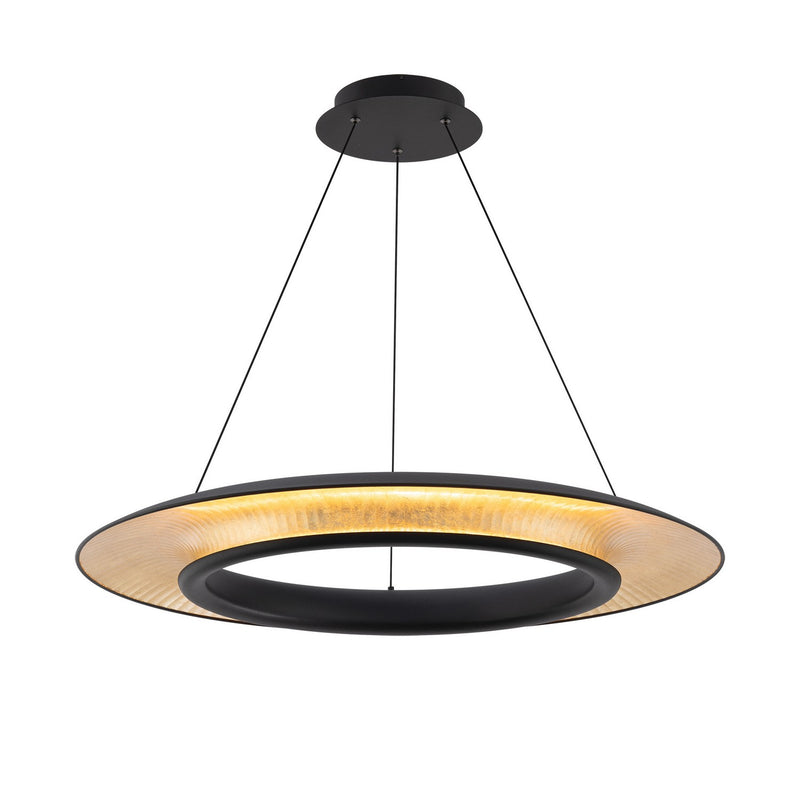 W.A.C. Lighting PD404632-BK/GL LED Pendant, Black/Gold Leaf