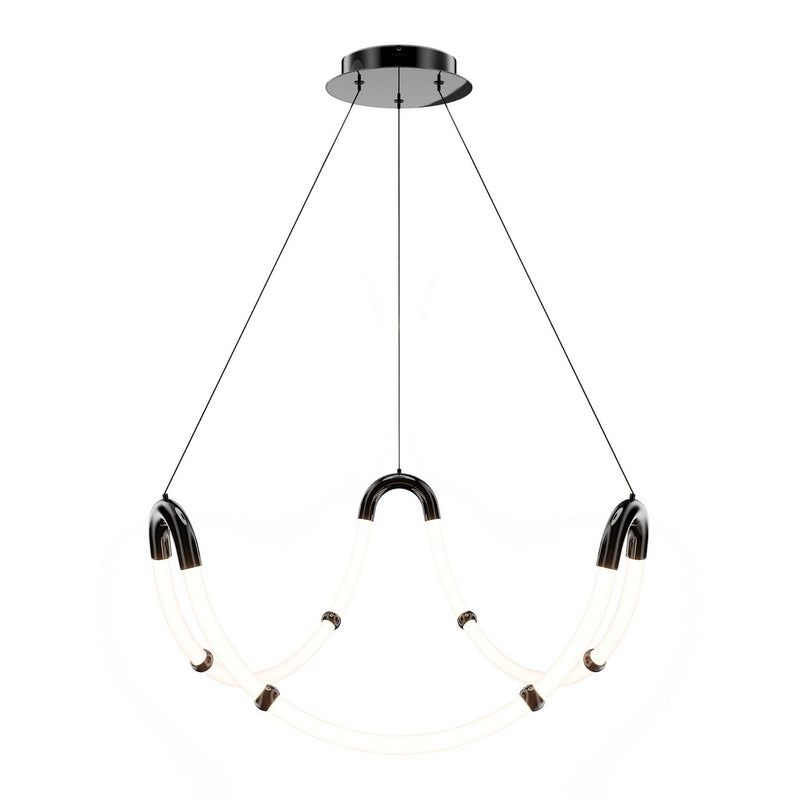 W.A.C. Lighting PD411630-BC LED Chandelier, Black Chrome