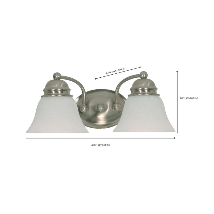 Nuvo Lighting 60-341 Two Light Vanity, Brushed Nickel