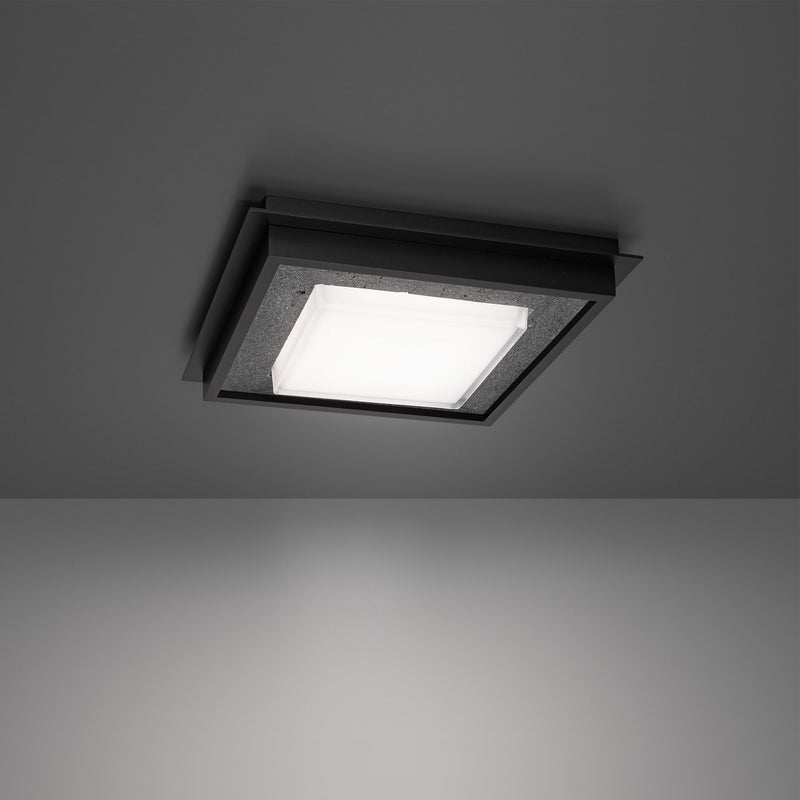 Modern Forms FM212614-BV/BK LED Flush Mount, Basalt Stone/Black