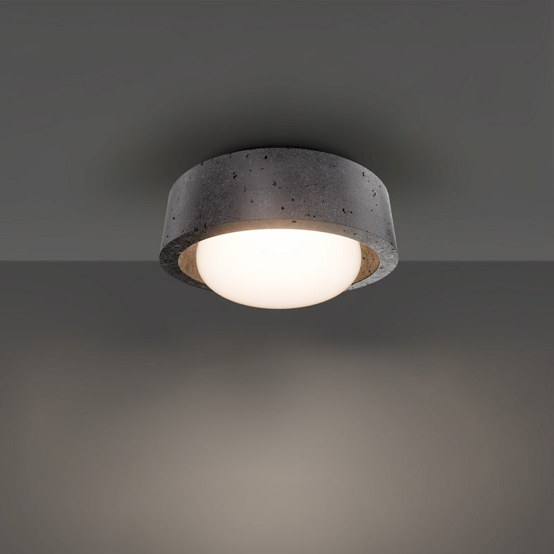 Modern Forms FM224613-BV/BK LED Flush Mount, Basalt Stone/Black