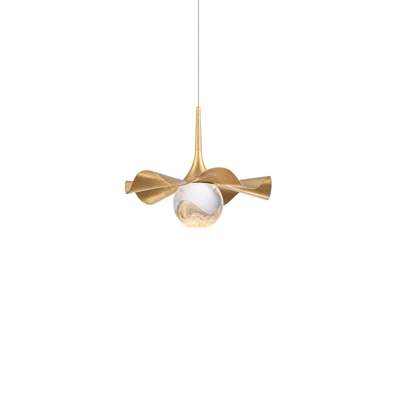 Modern Forms PD282609-AB/GL LED Mini Pendant, Gold Leaf/Aged Brass