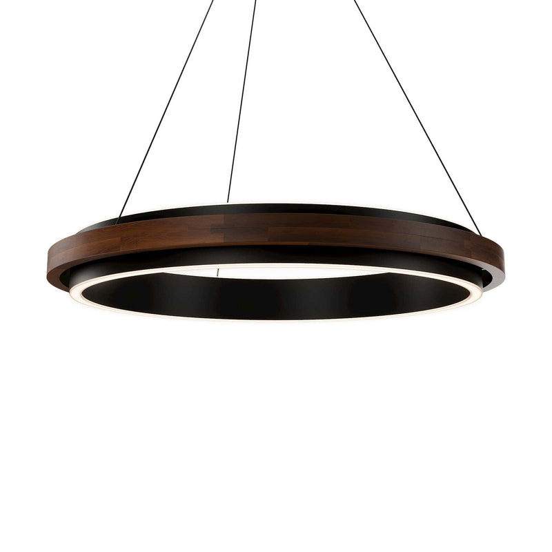 Modern Forms PD-88536-BK/DW LED Pendant Chandelier, Black/Dark Walnut