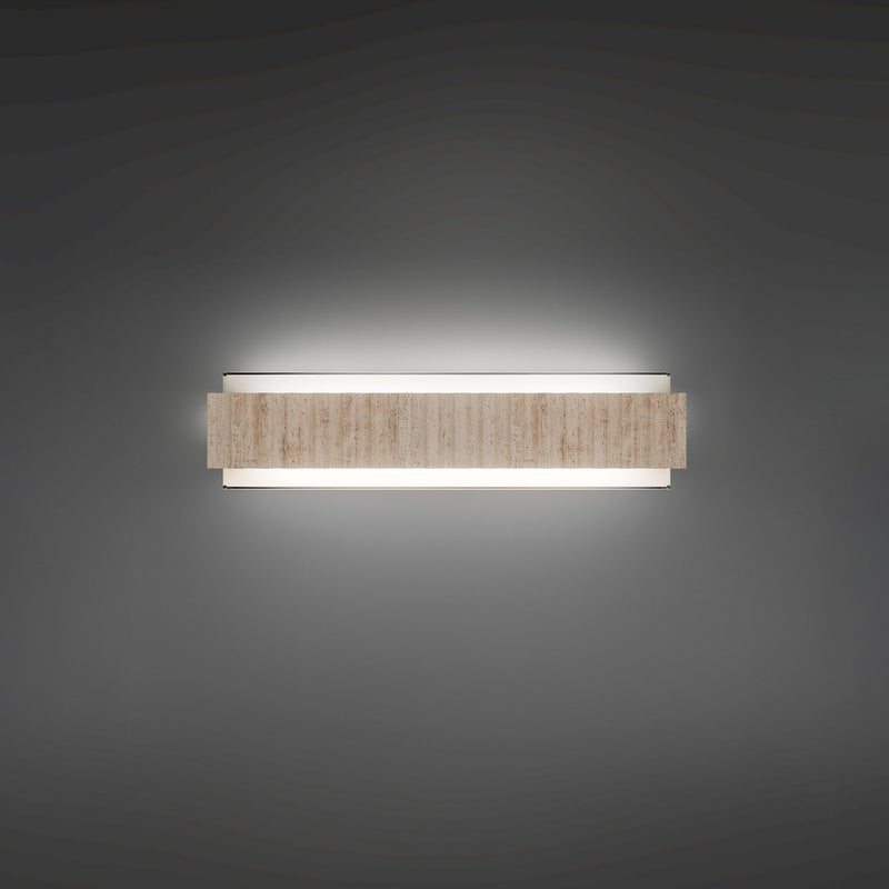 Modern Forms WS270619-WV/AB LED Bath Vanity, Beige Travertine/Aged Brass