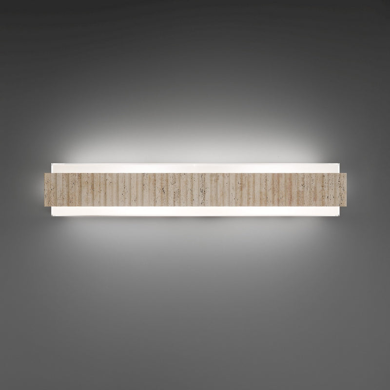 Modern Forms WS270627-WV/AB LED Bath Vanity, Beige Travertine/Aged Brass