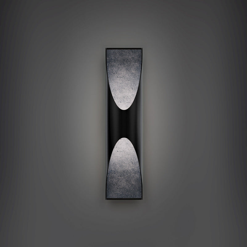Modern Forms WSW202624-BV/BK LED Outdoor Wall Sconce, Basalt Stone/Black