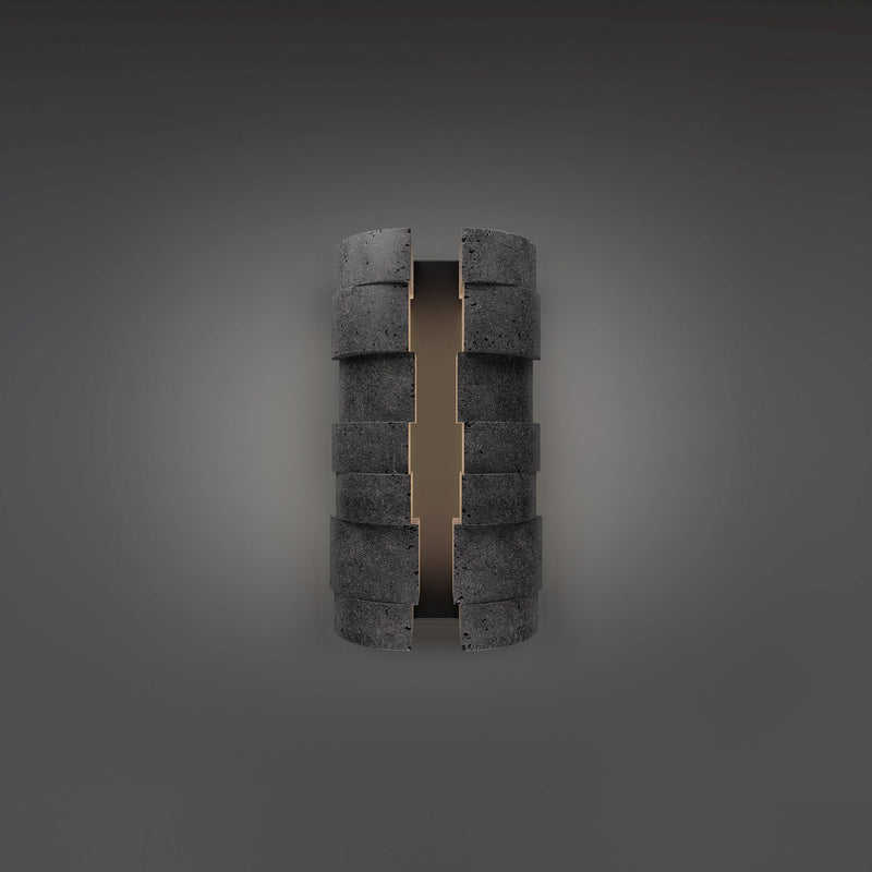 Modern Forms WSW210616-BV/BK LED Outdoor Wall Sconce, Basalt Stone/Black