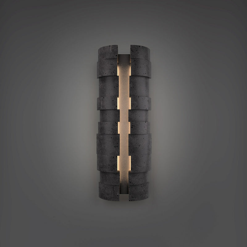 Modern Forms WSW210624-BV/BK LED Outdoor Wall Sconce, Basalt Stone/Black