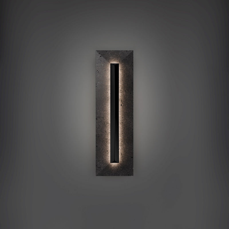 Modern Forms WSW218620-BV/BK LED Outdoor Wall Sconce, Basalt Stone/Black