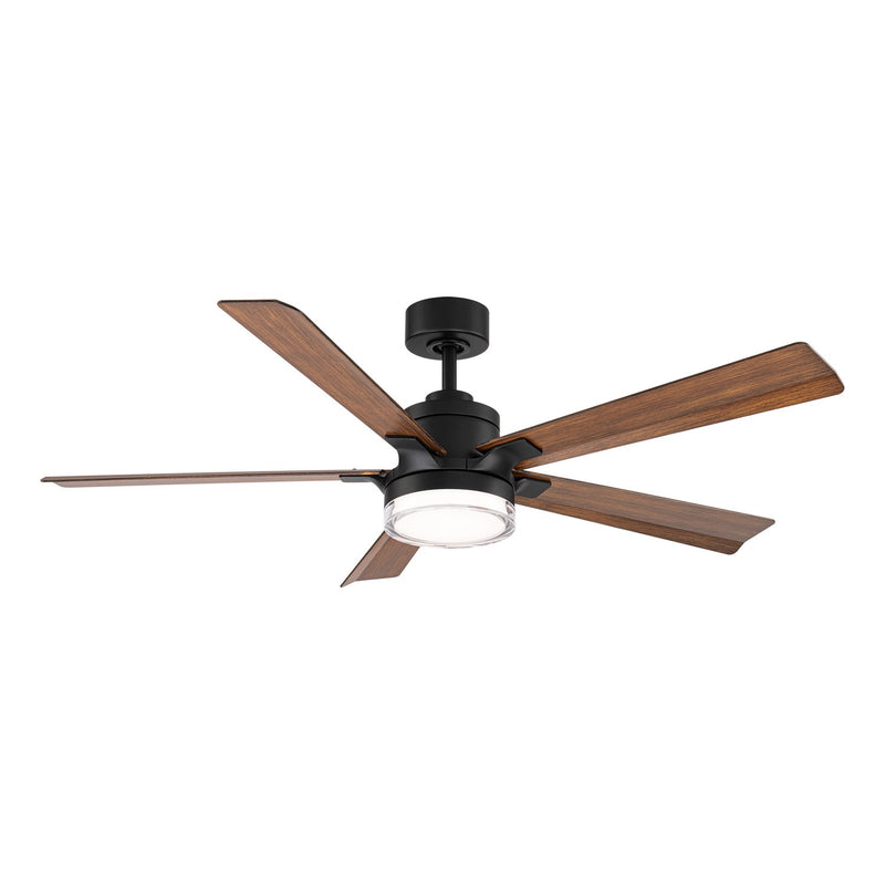 Modern Forms Fans FR-D2603-56L-MB/DK 56" Ceiling Fan, Matte Black/Distressed Koa