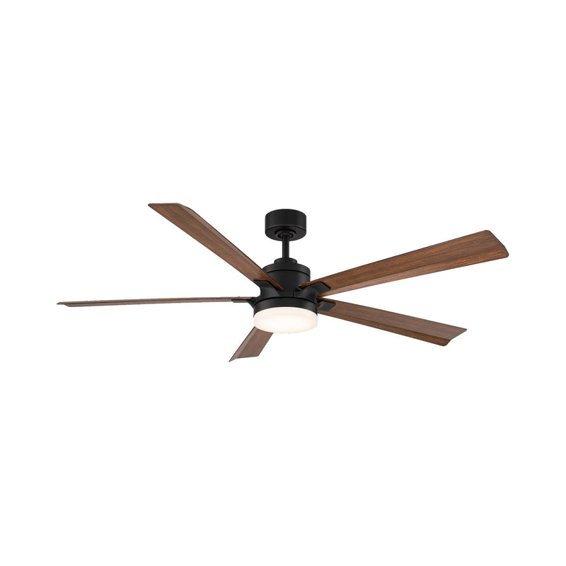 Modern Forms Fans FR-D2603-64A-MB/DK 64" Ceiling Fan, Matte Black/Distressed Koa