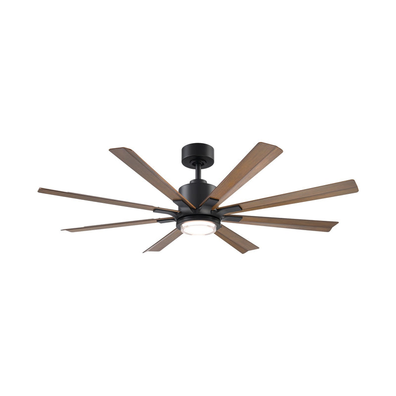 Modern Forms Fans FR-W2403-56L-MB/DK 56" Ceiling Fan, Matte Black/Distressed Koa