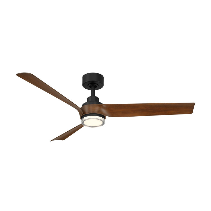 Modern Forms Fans FR-W2605-54L-MB/DK 54" Ceiling Fan, Matte Black/Distressed Koa