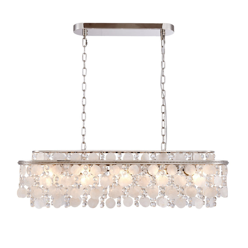 Artcraft AC12070PN 12 Light Linear Pendant, Polished Nickel