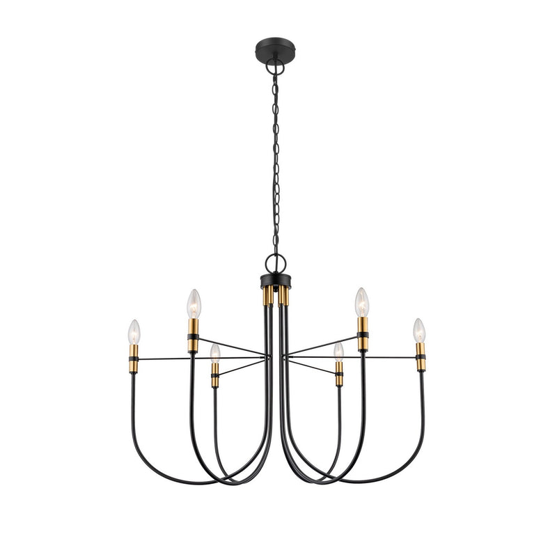 Artcraft AC12226BB Six Light Chandelier, Black