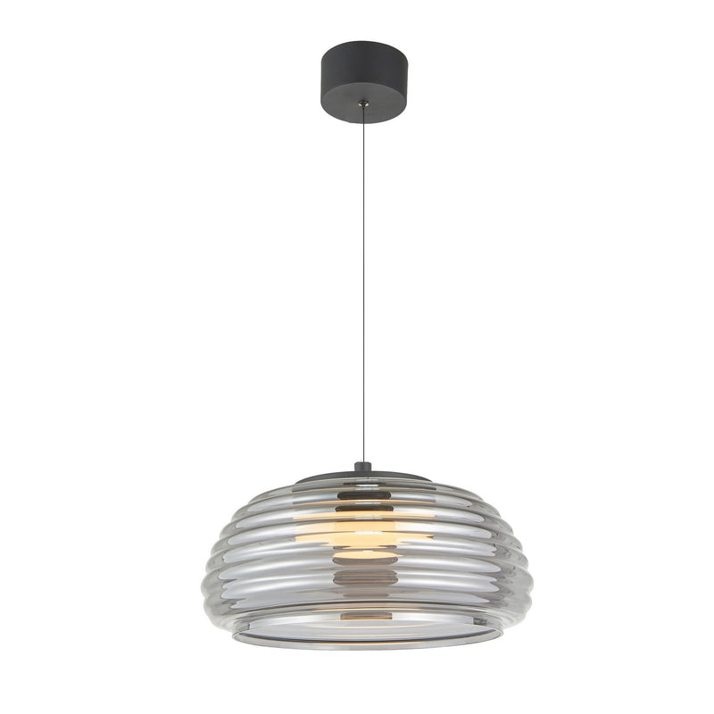 Artcraft AC5011SM LED Pendant, Black/Smoke