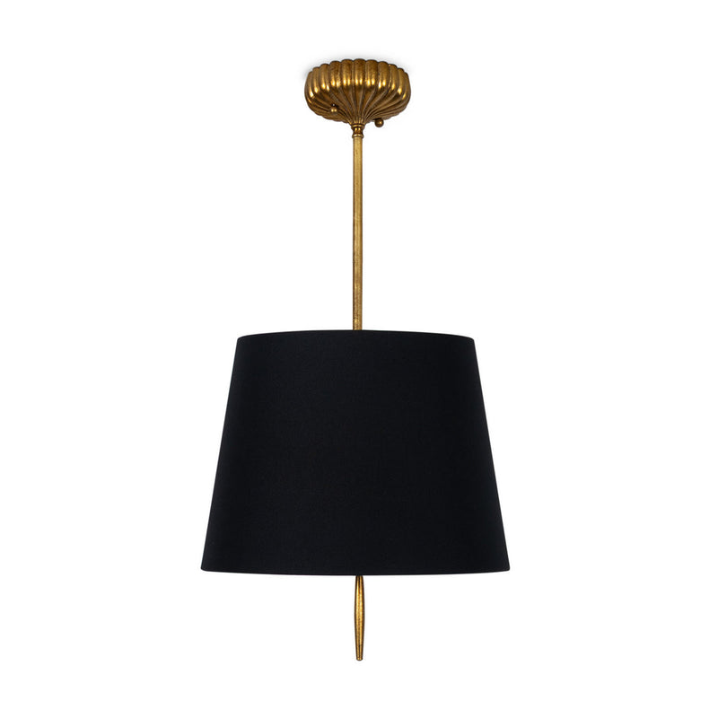 Regina Andrew 16-1518BLK Two Light Pendant, Antique Gold Leaf
