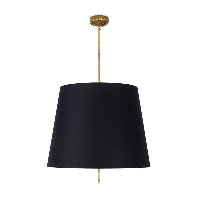 Regina Andrew 16-1519BLK Three Light Pendant, Antique Gold Leaf