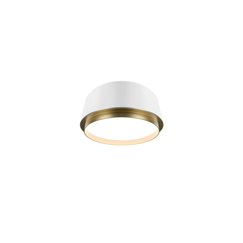 W.A.C. Lighting FM-20509-27-WT/AB LED Flush Mount, White/Aged Brass